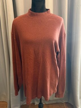 Croft & Barrow Burgundy Mock Neck Long Sleeve Shirt.